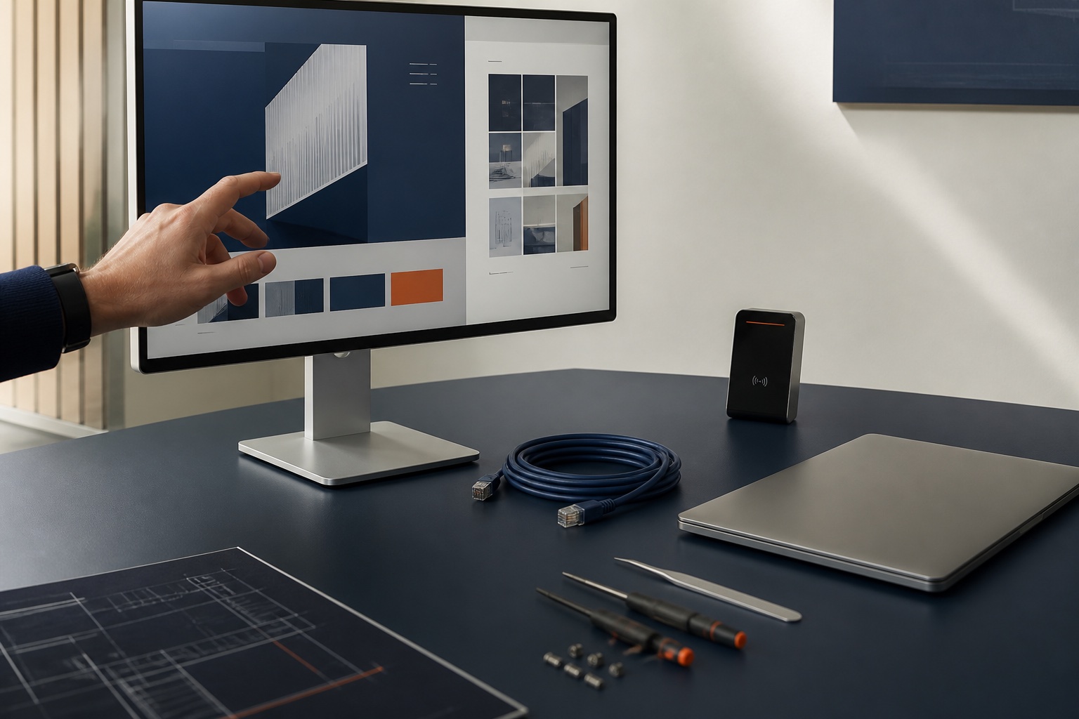 Technobyte studio workbench combining website design, networking and workplace systems